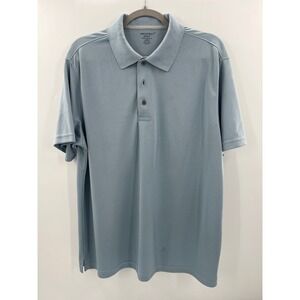 Architect Golf Performance Polo Shirt Mens Large Blue Short Sleeve Textured